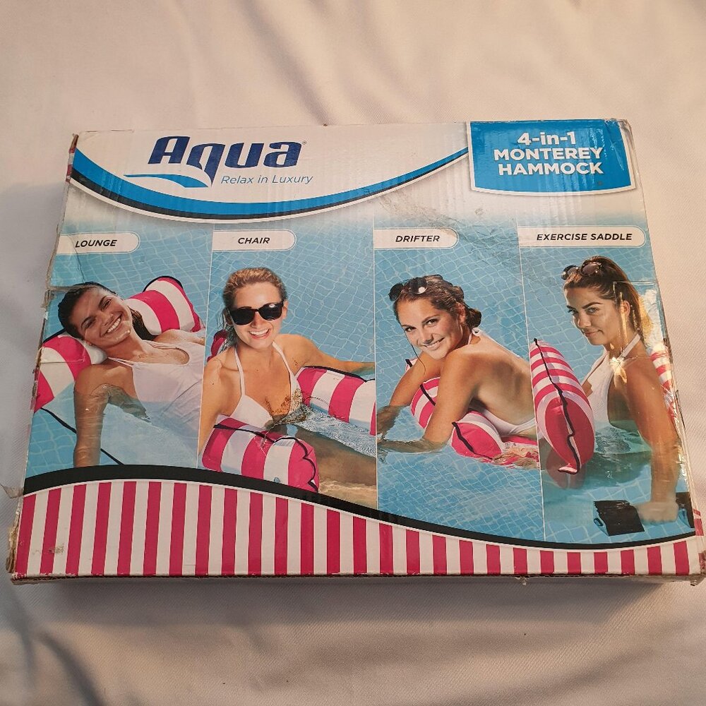 Aqua 4-in-1 Monterey Hammock Inflatable Pool Float, Multi-Purpose Pool Hammock